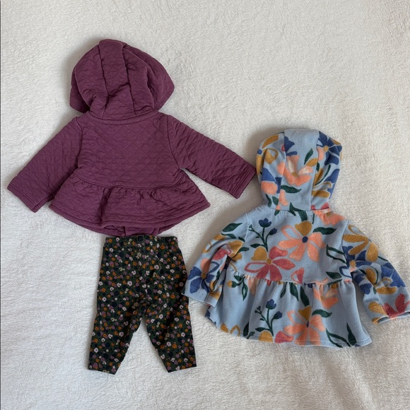 Carter’s Newborn Baby Girl Jacket Bundle | NB 0–3 Months | Hooded Floral - Picture 2 of 4